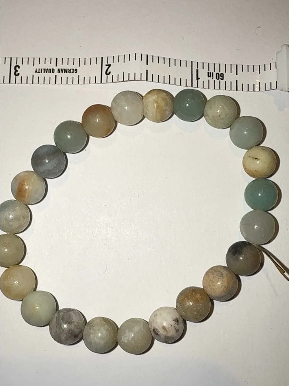 Natural Amazonite Crystal Gemstone Beaded Stretch Bracelet Unisex